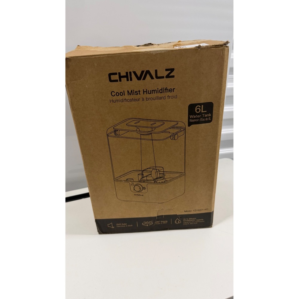 Chivalz 6L Cool Mist Humidifier YZY6001-KC Black Ultrasonic Top Fill 50H Run